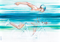 LOVEtriathlon - Acryl. 65 x 92 cm. A VENDRE / For Sale